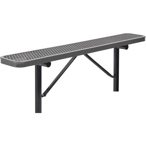 Global Industrial 6ft Outdoor Steel Flat Bench, Expanded Metal, In Ground Mount, Gray 277156IGY - main